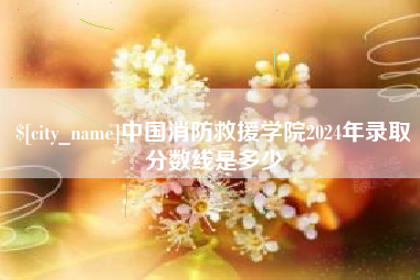 莱州中国消防救援学院2024年录取分数线是多少