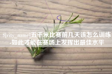 莱州五千米比赛前几天该怎么训练-如此才能在赛场上发挥出最佳水平
