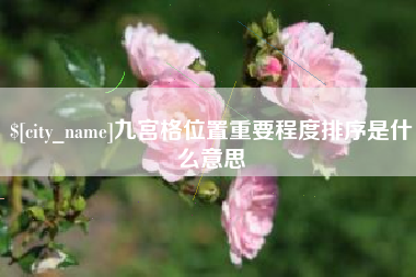 莱州九宫格位置重要程度排序是什么意思