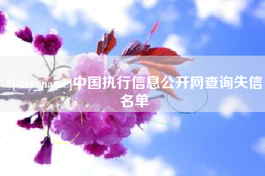 莱州中国执行信息公开网查询失信名单