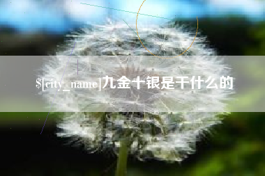 莱州九金十银是干什么的