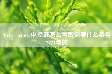 莱州中控证怎么考取需要什么条件2024年的