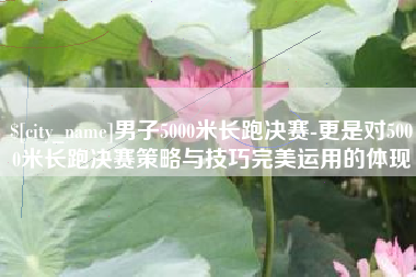 莱州男子5000米长跑决赛-更是对5000米长跑决赛策略与技巧完美运用的体现
