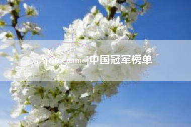 莱州中国冠军榜单